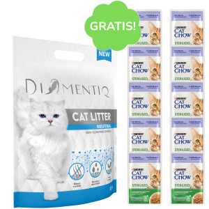 DIAMENTIQ Neutral - żwirek neutralny - 3,8 l + 10x85g PURINA Cat Chow Sterilised Jagnięcina i zielona fasolka GRATIS!