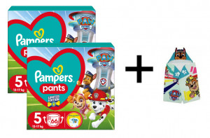 PAMPERS Pieluchy WB Paw Patrol rozm.5 12-17kg 66szt + Ręcznik gratis