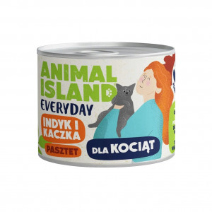 ANIMAL ISLAND Everyday Indyk i kaczka dla kociąt - mokra karma dla kota - 185g