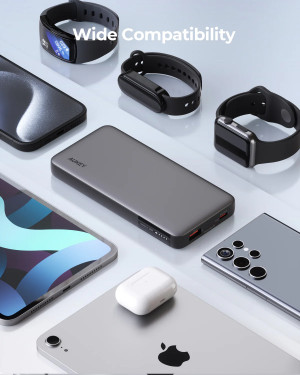 AUKEY POWERBANK 10 000 MAH, USBC PD 30W, USBA 22W