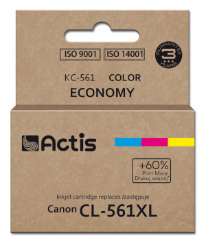 Actis KC-561 Tusz do drukarki Canon, zamiennik Canon CL-561XL; Supreme; 18 ml; błękitny, purpurowy, żółty. Drukuje więcej o 60% względem OEM.