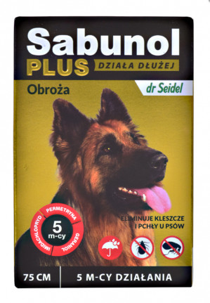 SABUNOL PLUS - obroża przeciw pchłom i kleszczom dla psa 75cm