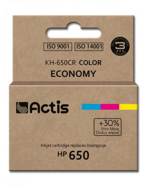 Actis KH-650CR Tusz do drukarki HP, Zamiennik HP 650 CZ102AE; Standard; 9 ml; kolor.