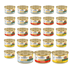 PURINA Gourmet Gold Succulent Delights Mix 3 Smaków - mokra karma dla kota - 24x85 g