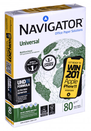 Papier xero ksero biurowy Universal Premium Navigator 8247A80 (A4; 80g/m2; 500 szt.arkuszy; papier biały)