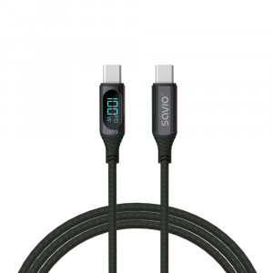 SAVIO KABEL USB-C - USB-C Z WYŚWIETLACZEM CL-174