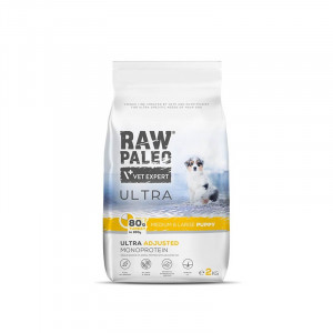 VET EXPERT Raw Paleo Ultra Medium&Large Puppy Indyk - sucha karma dla szczeniąt - 2kg