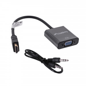 Lanberg adapter hdmi-a(m)->vga(f) + audio na kablu ad-0017-bk