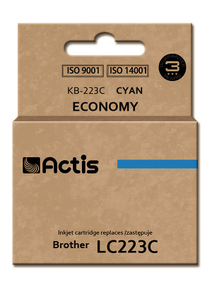 Actis KB-223C Tusz do drukarki Brother, Zamiennik Brother LC223C; Standard; 10 ml; błękitny.