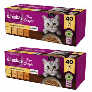WHISKAS Pure Delight Drobiowe Frykasy w galaretce - mokra karma dla kota - 80x85g (2x(40x85g))
