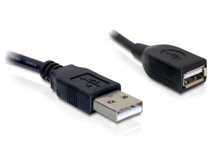 Delock Przedłużacz USB AM-AF 2.0, 15cm, czarny