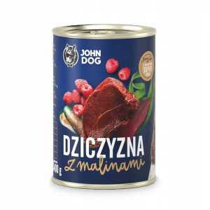 John Dog BERRY Adult dziczyzna z malinami 6x400g