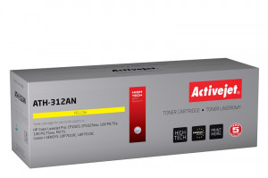 Activejet ATH-312AN Toner do drukarek HP, Canon, Zamiennik HP 126A CE312A, Canon CRG-729Y; Premium; 1000 stron; żółty.