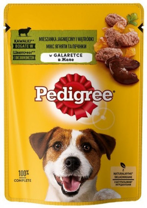 PEDIGREE Jagnięcina i wątróbka w galaretce - mokra karma dla psa - 100 g