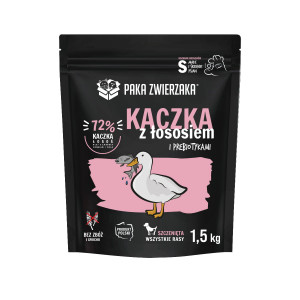 PAKA ZWIERZAKA Szczenięta Kaczka z łososiem S - sucha karma dla psa - 1,5kg