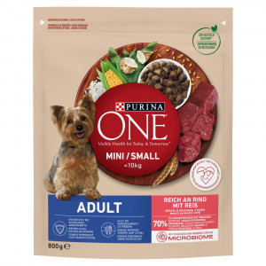 PURINA One Mini Adult bogata w wołowinę z ryżem - sucha karma dla psa - 800 g