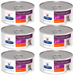 HILL'S Prescription Diet Thyroid Care Feline y/d - karma dla kota z chorą tarczycą - puszka 6x156g