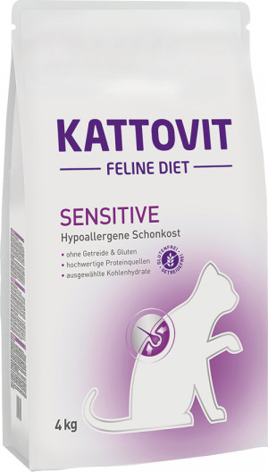 Kattovit Sensitive Adult Drób, Łosoś - sucha karma dla kota - 4 kg