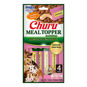 INABA Churu Meal Topper Kurczak z łososiem - przysmak dla psa - 4x14g