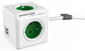 Allocacoc Przedłużacz PowerCube Extended USB 1.5 m Green