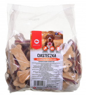 Maced Ciastka Kanapka Kostka Mix - przysmak dla psa - 1kg