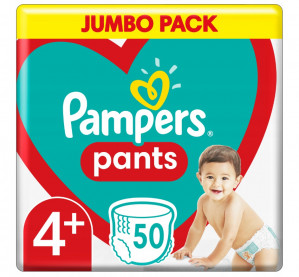 Pampers Pieluchomajtki 9-15kg, rozmiar 4+MAXIPLUS, 50szt