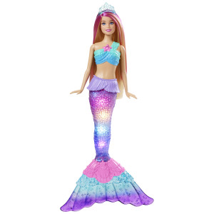 BARBIE Malibu Syrenka Migoczące światełka Lalka HDJ36