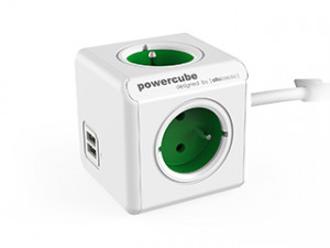 Allocacoc Przedłużacz PowerCube Extended USB 1.5 m Green