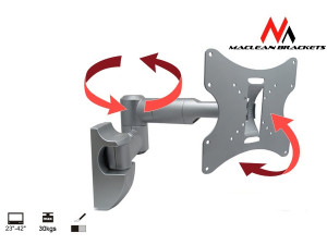 Maclean uchwyt do monitora 23-42'' 30 kg uniwersalny mc-503 s max vesa 200 srebrny mc-503s