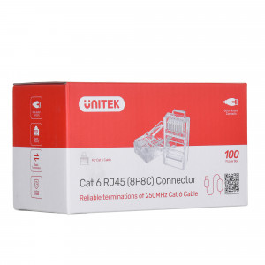 UNITEK WTYK MODULARNY RJ45 (8P8C), CAT.6, Y-OT19TP