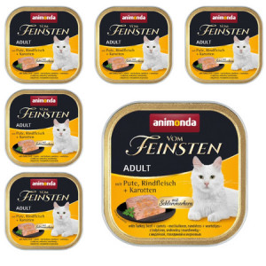 ANIMONDA Vom Feinsten Classic Cat indyk, wołowina i marchewka - mokra karma dla kota - 6x100 g