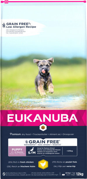 EUKANUBA Szczenie mała i średnia rasa BEZ ZBÓŻ kurczak pies 12KG