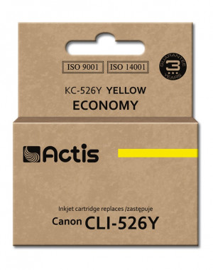 Actis KC-526Y Tusz do drukarki Canon, Zamiennik Canon CLI-526Y; Standard; 10 ml; żółty.