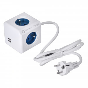 Allocacoc Przedł.z PowerCube Extended USB 1.5m Blue