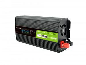 GREEN CELL PRZETWORNICA LCD 12V 500W/1000W SINUS