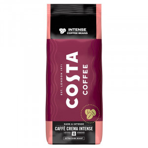 Costa Coffee Crema Intense kawa ziarnista 1kg + KUBEK CERAMICZNY Z POKRYWKĄ COSTA COFFEE