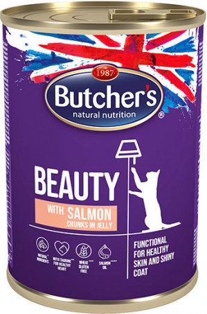 Butcher'S Functional Cat Beauty salmon - puszka - mokra karma dla kota - 400g