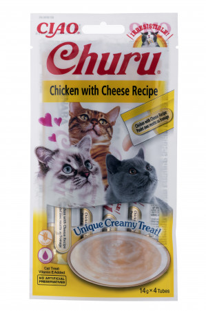 Przysmak CHURU Kurczak z serem dla kota 4x14g