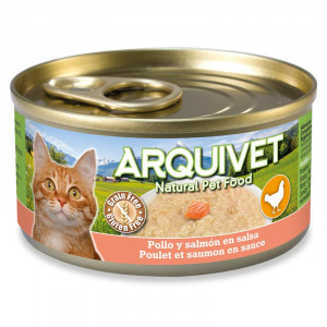 ARQUIVET Kurczak w sosie z łososiem - mokra karma dla kota - 80g