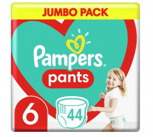 Pampers Pieluchomajtki 15kg+, rozmiar 6-EXLARGE, 44szt