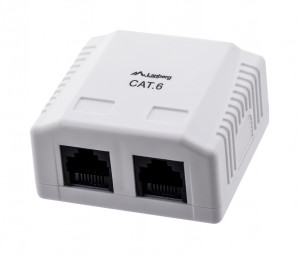 Lanberg gniazdo natynkowe kat.6 2xrj45 białe ou6-0002-w