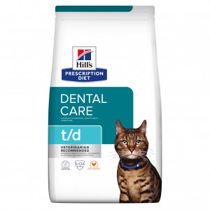 HILL'S Prescription Diet Dental Care t/d Feline z kurczakiem - sucha karma dla kota - ochrona i zdrowie jamy ustnej - 1,5 kg