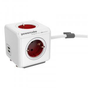 Allocacoc Przedłużacz PowerCube Extended USB 1.5 m Red