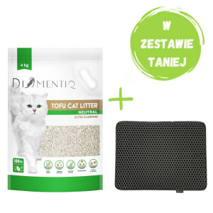 DIAMENTIQ Tofu Neutral Ultra clumping - żwirek roślinny - 4kg + mata pod kuwetę
