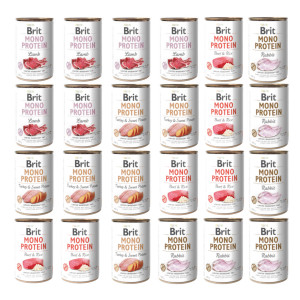 BRIT Mono Protein MIX SMAKÓW - mokra karma dla psa - 24x400 g