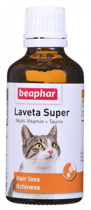 BEAPHAR Laveta Super preparat na kondycję sierści dla kotów - witaminy dla kota - 50ml
