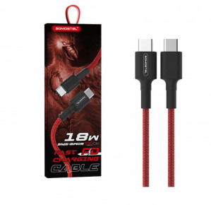 SOMOSTEL KABEL TYPC DO TYPC 18W PD SMS-BW05 RED