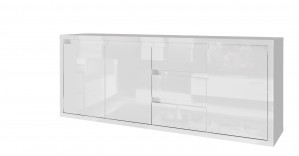 Komoda 180x78x40 GLANCE cała w białym połysku