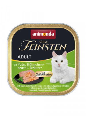 ANIMONDA Vom Feinsten Adult Indyk, pierś z kurczaka i zioła - mokra karma dla kota - 100g