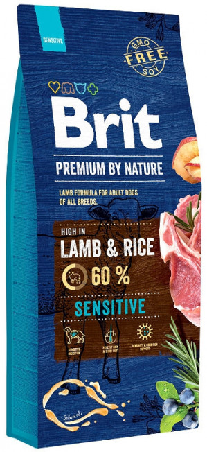 BRIT Premium By Nature Sensitive Lamb & Rice - sucha karma dla psa - 15 kg